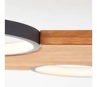 Brilliant Plafón LED Cheesy de madera, 4 luces