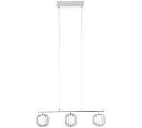 Brilliant Rafa Lámpara colgante LED 3 llamas barras cromo/vidrio ahumado luces interiores, luces colgantes, barras | 3 LED de 5,67 W integrados, (flujo luminoso: 697lm, color de luz: 3000K) | A + |