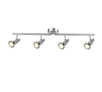 Brilliant Ryan, de 4 focos orientables, GU10, LED, 4 x 3 W, 230 lm, 3000 K, metal, hierro/cromo/blanco g57432/77