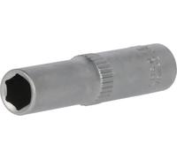BRILLIANT TOOLS BT020953 Llave de vaso hexagonal de 1/4", versión larga, 7 mm [Powered by KS TOOLS]