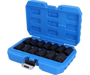 BRILLIANT TOOLS BT022620 Juego de llaves de vaso de impacto hexagonales 1/2", 13 pzs, cortas [Powered by KS TOOLS]