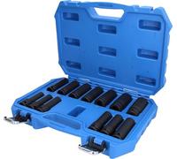 BRILLIANT TOOLS BT022625 Juego de llaves de vaso de impacto 1/2", hexagonales, 13 pzs, largas, 10 - 24 mm [Powered by KS TOOLS]