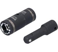 BRILLIANT TOOLS BT691011 1/2" Juego de llaves de vaso de impacto 4 en 1, 2 pzs [Powered by KS TOOLS]