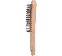 BRILLIANT TOOLS BT706003 Cepillo de mano de alambre de acero inoxidable de 3 hileras, 290 mm [Powered by KS TOOLS]