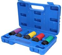 Brilliant Tools Juego de llaves de vaso de impacto de 1/2" para llantas de aluminio, 5 pzs