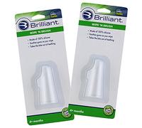 Brilliant Wipe N Brush by Baby Buddy, cepillo de dientes de silicona, limpiador para bebés de 4 a 16 meses, uso con toallita dental, productos de limpieza bucal para bebés, artículos imprescindibles para la lista de bebés, transparente, juego de 2 cepillos