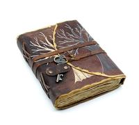 Brillibrum Diario de piel de diseño vintage hecho a mano con 100 hojas de papel antiguo para bocetos, viajes, recuerdos, idea de regalo, libro de escritura de alta calidad para pensamientos creativos