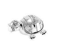 Brillibrum - Lata para rizos, diseño de tortuga, bañada en plata, con nombre grabado, regalo para bautizo, My Curl Baby Box para mechones de cabello plateado plata Talla:Dose mit Gravur bis 20 Zeichen