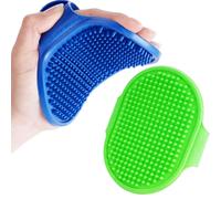 Brillirare 2 paquete de aseo para perros Pincel de silicona suave de silicona suave pinceles de bao con mango ajustable peinador calmante para perro