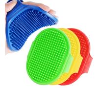 BRILLIRARE Paquete de 4 cepillos de aseo para perros, cepillos de baño de silicona suave de para mascotas con mango ajustable, peine calmante para perros y gatos de pelo largo y seco