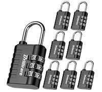 Brillirare Paquete de 8 Candados de Combinación Numéricos, Cerradura Impermeable de 3 Dígitos, Sin Llave, de Aleación de Zinc, para Equipaje, Mochila, Gimnasio, Cerrojo, Valla, Puerta, Estuche, Caja