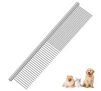 BRILLIRARE Peines para perros con extremos redondeados, dientes de acero inoxidable, peine de aseo para gatos, herramienta profesional para eliminar enredos y nudos para mascotas pequeñas, medianas y