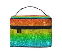 Brillo Arcoiris Multicolor, Bolsa de Maquillaje Bolsa de cosméticos Bolsa de Aseo de Viaje portátil Estuche para lápices