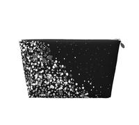 Brillo Blanco Negro Impreso, Bolsa de artículos de tocador Bolsa de Maquillaje Bolsa de cosméticos Bolsa de artículos de tocador de Viaje portátil