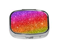 Brillo colorido, Pastillero cuadrado para bolsillo o monedero, pequeño contenedor de pastillas, organizador de pastillas de viaje