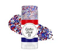 Brillo corporal patriótico - Lentejuelas rojas, blancas y azules, pintura facial con brillo para el cabello | Decoración rápida, maquillaje corporal para mujeres, niñas, festivales, vacaciones