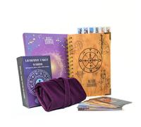 Brillo de aprendizaje de tarot de caldero para principiantes: tarjetas de aprendizaje para principiantes titulares de satn y diario de tarot par