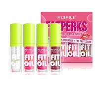 Brillo de labios, 4 unidades de aceite de labios voluminoso, alto brillo, lápices labiales de gelatina de cristal, 12 horas de hidratación, antiadherente, tinte labial tintado