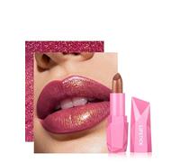 Brillo de labios ciruela, lápiz labial metálico brillante, duradero, resistente al agua, no pegajoso, color intenso, textura cremosa y humectante, brillo de labios vegano para mujer y niña, maquillaje