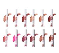 Brillo de labios de larga duración, juego de tintes labiales resistentes al agua y no pegajosos, tinte multiusos para labios y mejillas, aceite hidratante para labios, para labios suaves y naturalment