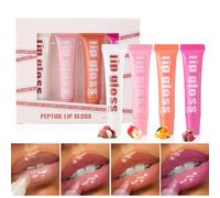 Brillo de labios hidratante Lip Jam con sabor afrutado | 4 esmaltes de labios hidratantes con sabor a fruta | Brillo de labios brillante y transparente para restaurar