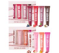 Brillo de labios hidratante Lip Jam, juego de brillo de labios hidratante, 4 esmaltes labiales hidratantes con sabor a fruta, Esmalte labial hidratante ligero y transparente con sabor a fruta de 10 ml