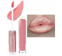 Brillo de labios líquido con purpurina mate, impermeable, brillante, de larga duración, metálico, fuerte pigmentado, no se pega, maquillaje hidratante (A)