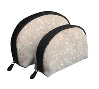 Brillo de lámina de Estrella Dorada Glam Vintage, Bolsa de Maquillaje de Concha, Monedero pequeño para Mujer, Bolsa de artículos de tocador, Bolsa de cosméticos, 2 Piezas