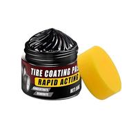 Brillo De Neumáticos Y Restaurador De Plásticos - 50g Rápida Con Esponja | Revitalizador Goma Premium Para Brillo Negro Profundo | Crema Detallado Profesional Coche Ruedas Y Molduras Tipo