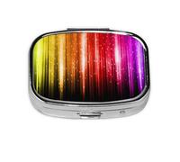 Brillo del arco iris, Pastillero cuadrado para bolsillo o monedero, pequeño contenedor de pastillas, organizador de pastillas de viaje