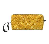 Brillo Dorado, Bolsa de Maquillaje Bolsa de cosméticos Bolsa de artículos de tocador de Viaje portátil Bolsa de Maquillaje