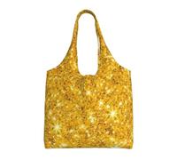 Brillo dorado,Bolsas de mano reutilizables, bolsas de supermercado, bolso de hombro de lona de gran capacidad