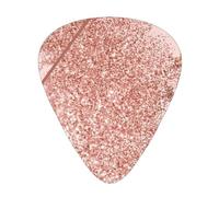 Brillo dorado rosa con un rombo rojo parduzco,12 púas de guitarra, 3 grosores diferentes para guitarra acústica, bajo y ukelele