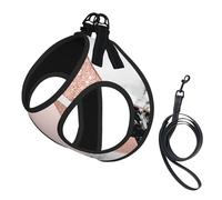 Brillo Dorado Rosa, mármol Blanco y Negro geométrico,Arnés para Mascotas, arnés Reflectante Ajustable para Perros,S