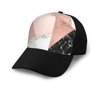 Brillo Dorado Rosa, mármol Blanco y Negro geométrico,Gorra de béisbol clásica Ajustable, Gorra de papá, Gorra de Camionero Unisex.