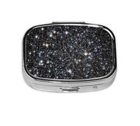 Brillo Galaxy Impreso No Brillo Real, Pastillero cuadrado para bolsillo o monedero, pequeño contenedor de pastillas, organizador de pastillas de viaje