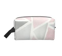 Brillo Geométrico Rosa Gris, Bolsa de Maquillaje Bolsa de cosméticos Bolsa de artículos de tocador de Viaje portátil Organizador de Bolsa de Maquillaje