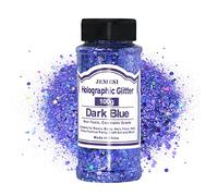 Brillo holográfico grueso azul oscuro, 100 g, purpurina de lentejuelas gruesas, para resina, cara, arte de uñas, cuerpo, slime, festival, fiesta