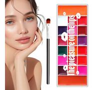 Brillo Labial Colorido - Paleta De Sombras De Ojos 20 Colores Para Maquillaje,Antimanchas Mate Pigmentada Cremosa Sombra Y Rubor Resistente Al Agua Para Novias Y Maquillaje Profesional
