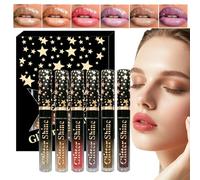 Brillo Labial con Purpurina - Set de Maquillaje de Belleza con 6 Colores Hidratantes 2.5ml,Labial Líquido de Alto Brillo para Fiesta Boda Viaje Mujeres