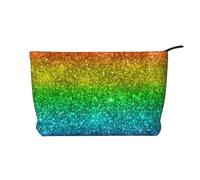 Brillo Multicolor arcoíris,Neceser de Pana, Neceser de Maquillaje portátil, Neceser de Viaje