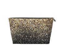 Brillo Negro y Dorado., Bolsa de artículos de tocador Bolsa de Maquillaje Bolsa de cosméticos Bolsa de artículos de tocador de Viaje portátil