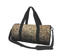Brillo Negro y Dorado., Bolsa de Viaje de Gran Capacidad, Bolso Redondo, Bolsa de Viaje Deportiva, Bolsa de Mano, Bolsa de Fitness