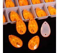 Brillo neón coser en diamantes de imitación DIY accesorios de costura cristales diamante costura para فستان vestidos vestido-naranja amarillo claro, 11x18mm-28 piezas