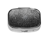 Brillo plateado brillante, Pastillero cuadrado para bolsillo o monedero, pequeño contenedor de pastillas, organizador de pastillas de viaje