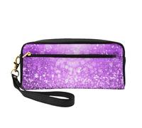 Brillo púrpura Brillante, Bolsa de Maquillaje Bolsa de cosméticos Bolsa de Aseo de Viaje portátil Estuche de Cuero para Mujeres y niñas