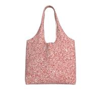 Brillo rosa dorado,Bolsas de mano reutilizables, bolsas de supermercado, bolso de hombro de lona de gran capacidad