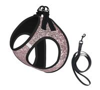 Brillo Rosa Dorado, Brillo Rosa, Brillo de Moda de Lujo,Arnés para Mascotas, arnés Reflectante Ajustable para Perros,L