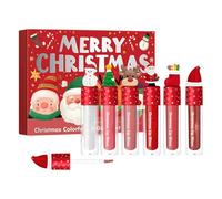 Brillos de labios navideños con estuche compacto de ABS e ingrediente para labios sensibles, maquillaje navideño