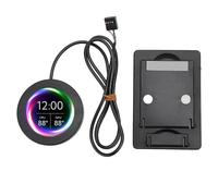 Brilluxa Monitor de temperatura de computadora AIO de 2.1 pulgadas, kit de actualización de pantalla AIO para sistemas de refrigeración por agua, pantalla LCD redonda CPU enfriador líquido (negro)